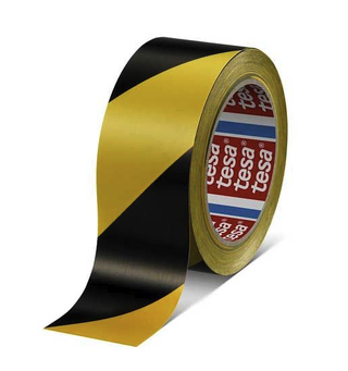 TESA 60760 Varseltape 50mm x 33m, gul/sort